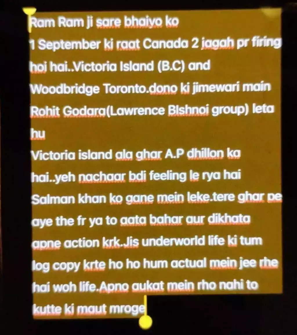 AP Dhillon firing threat