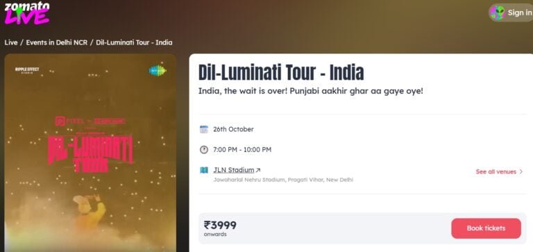 Diljit Dosanjh Concert Tickets