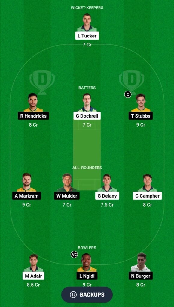 IRE vs SA Dream11 T1