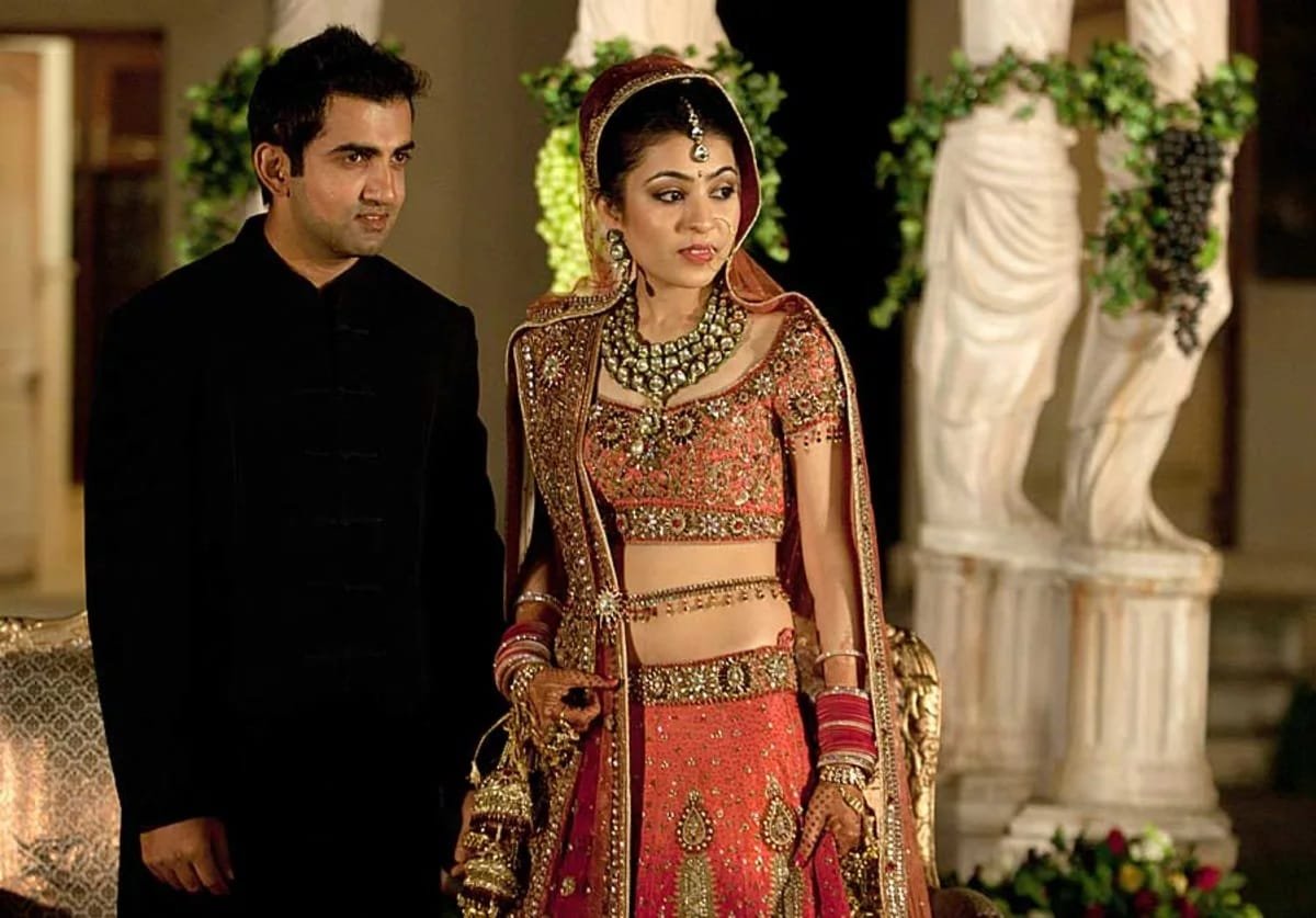 Gautam Gambhir marriage photo with wife Natasha Jain