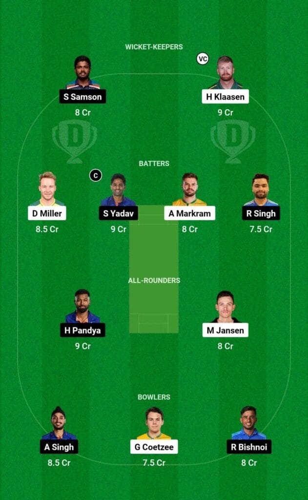 SA vs IND Dream11 Prediction