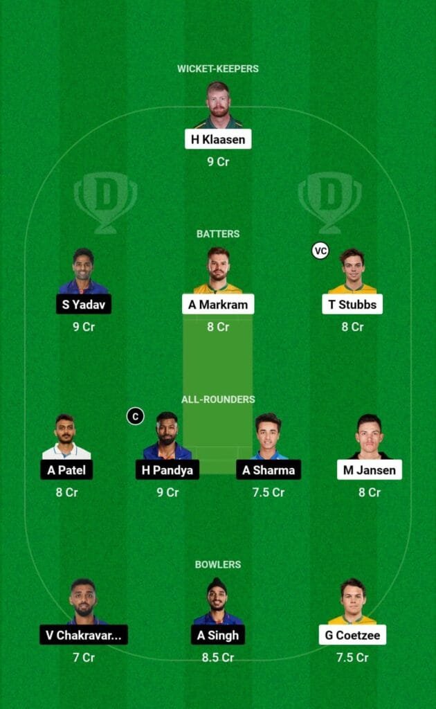 SA vs IND Dream11 Prediction